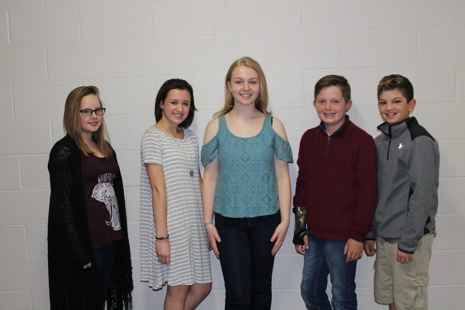 Photo by Landen Mowdy
Duncan Middle School elected its new Student Council officers. The officers include, from left, Lyndsey Newman, Carsyn Etheridge, Katie Presgrove, Gavin Curry and Korbin Hammack.