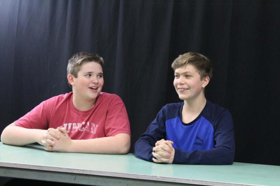 Brevin Hampton and Jace van der Breggen discuss random thoughts during the As the Hampster Wheel segment films.
