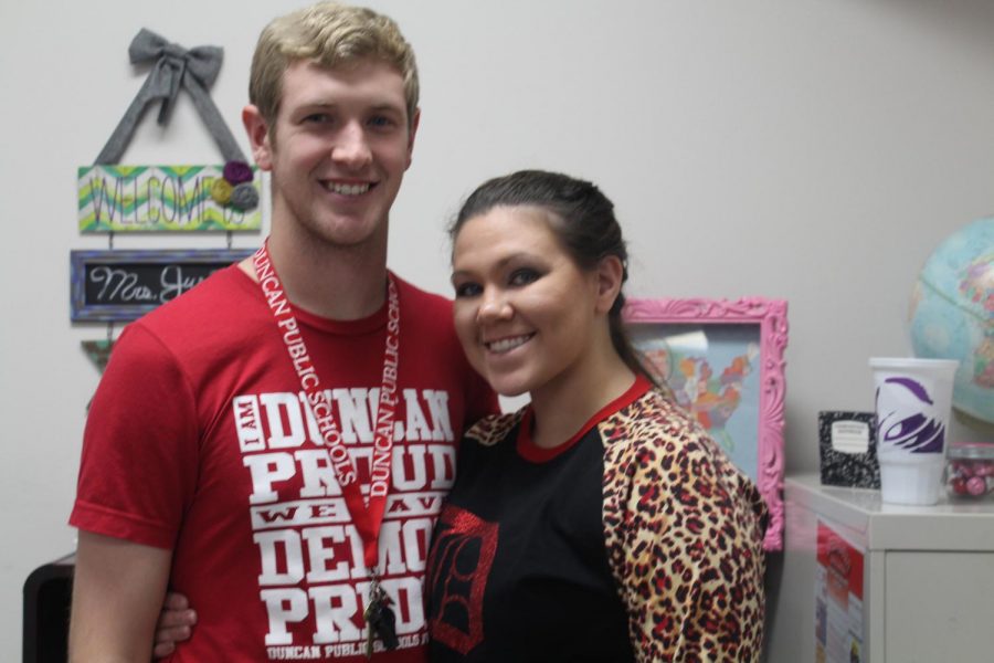 Ben and Courtney Justus are new teachers at Duncan Middle School
