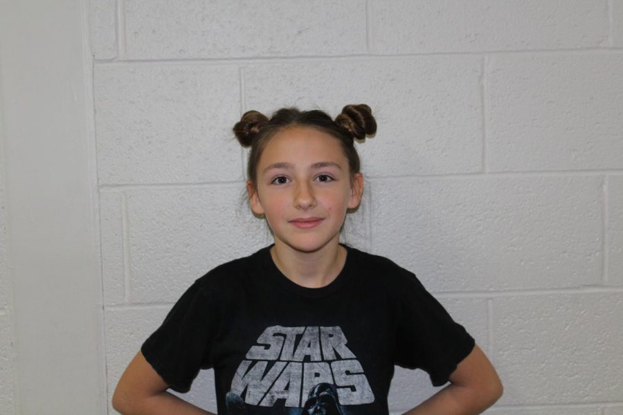 Anastasia Scott represents Star Wars fans around the school, in support of May the Fourth.