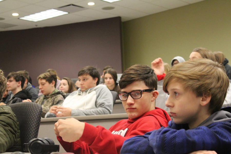 Eighth-grade students Nathan Henry and Noah Spaulding were among the students who toured Rose State Collect on Nov. 16. Today, seventh-grade students are visiting Cameron University in Lawton.