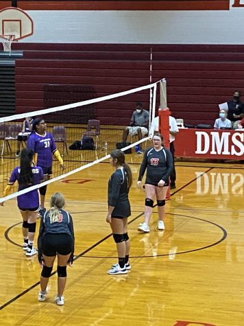 DMS volleyball girls face off against Lawton Ike. DMS ended up losing to the opposing team.