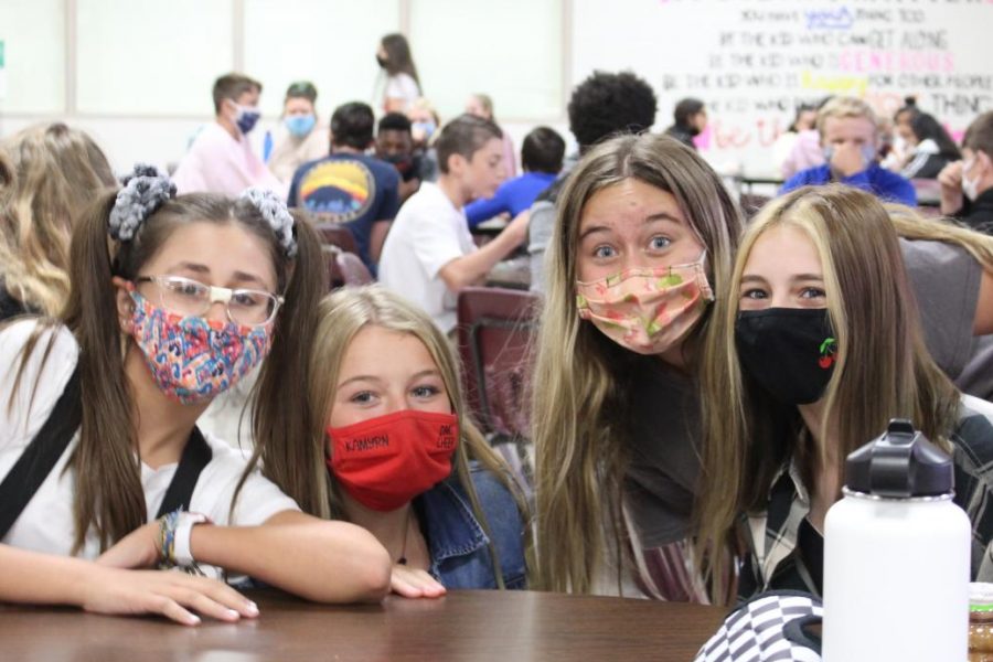 Duncan Middle School seventh-graders spend time together during lunch.