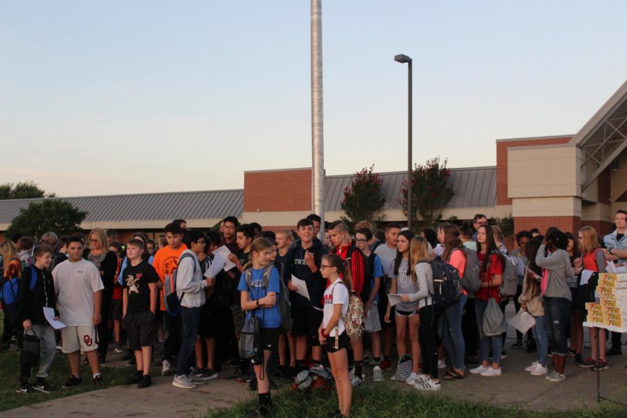 Duncan Middle School students gather for the 2019 See You at the Pole event at Duncan Middle School.