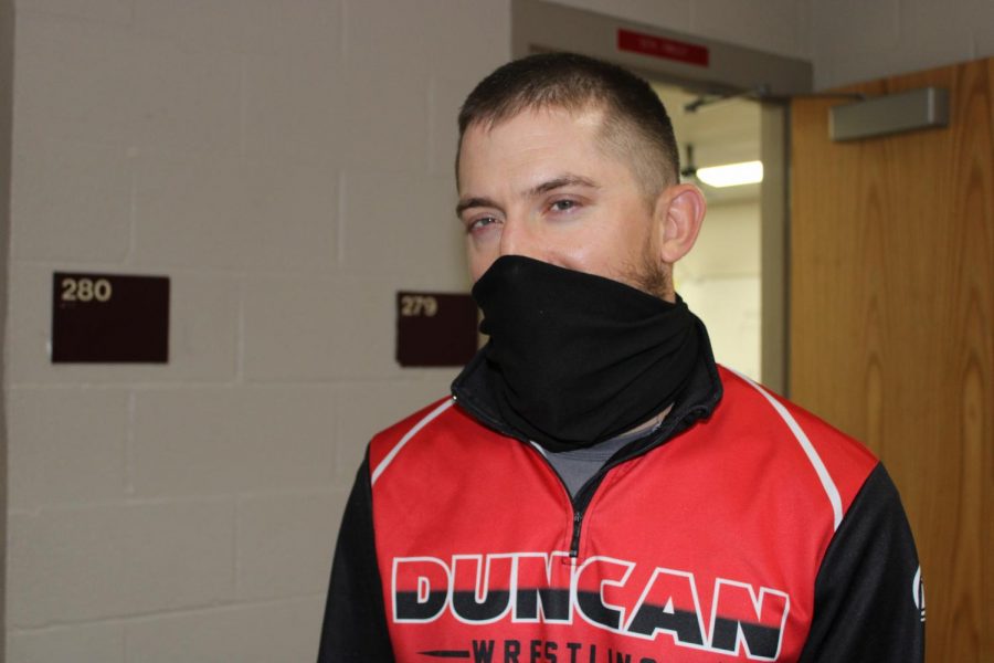 Justin Pena is the new wrestling coach for Duncan Middle School.