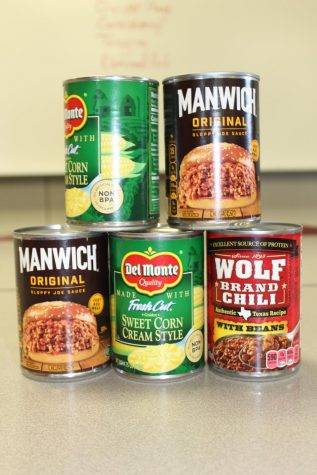 Students are donating cans of food for the National Junior Honor Society canned food drive.