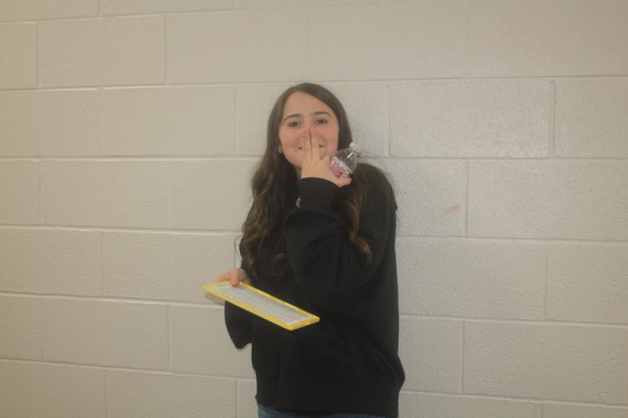 Chloe Chavas caught in the hallways