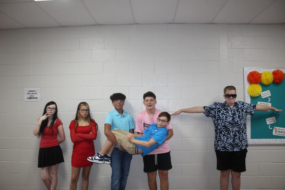Students dress as celebrities for one of the homecoming spirit days.