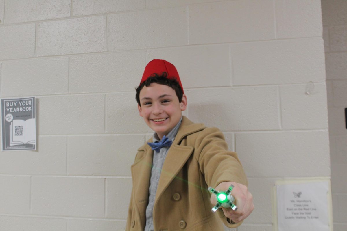 Reed Webb dresses as his favorite fictional character, as part of the Winter Homecoming Week.