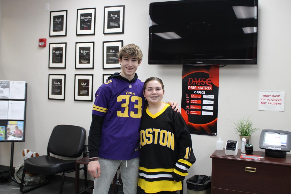 Jack Lovett and Lily Thomas show their team spirit during Jersey Day.