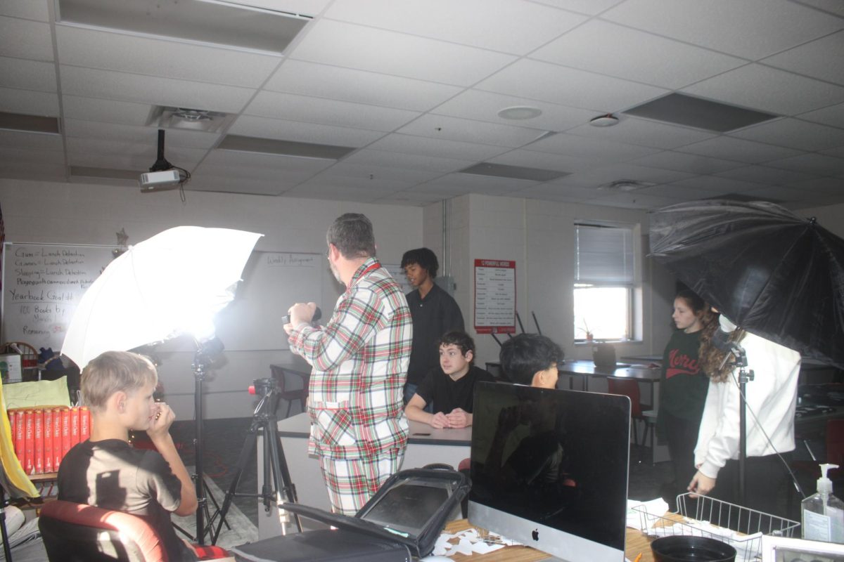 The staff of the Demon Direct set up the video equipment used for the weekly news upddate.