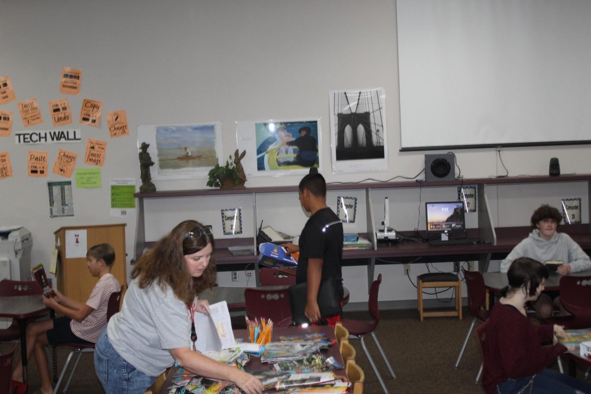 Students prepare for Advisory this morning. Today was the start of the regular Advisory setup.
