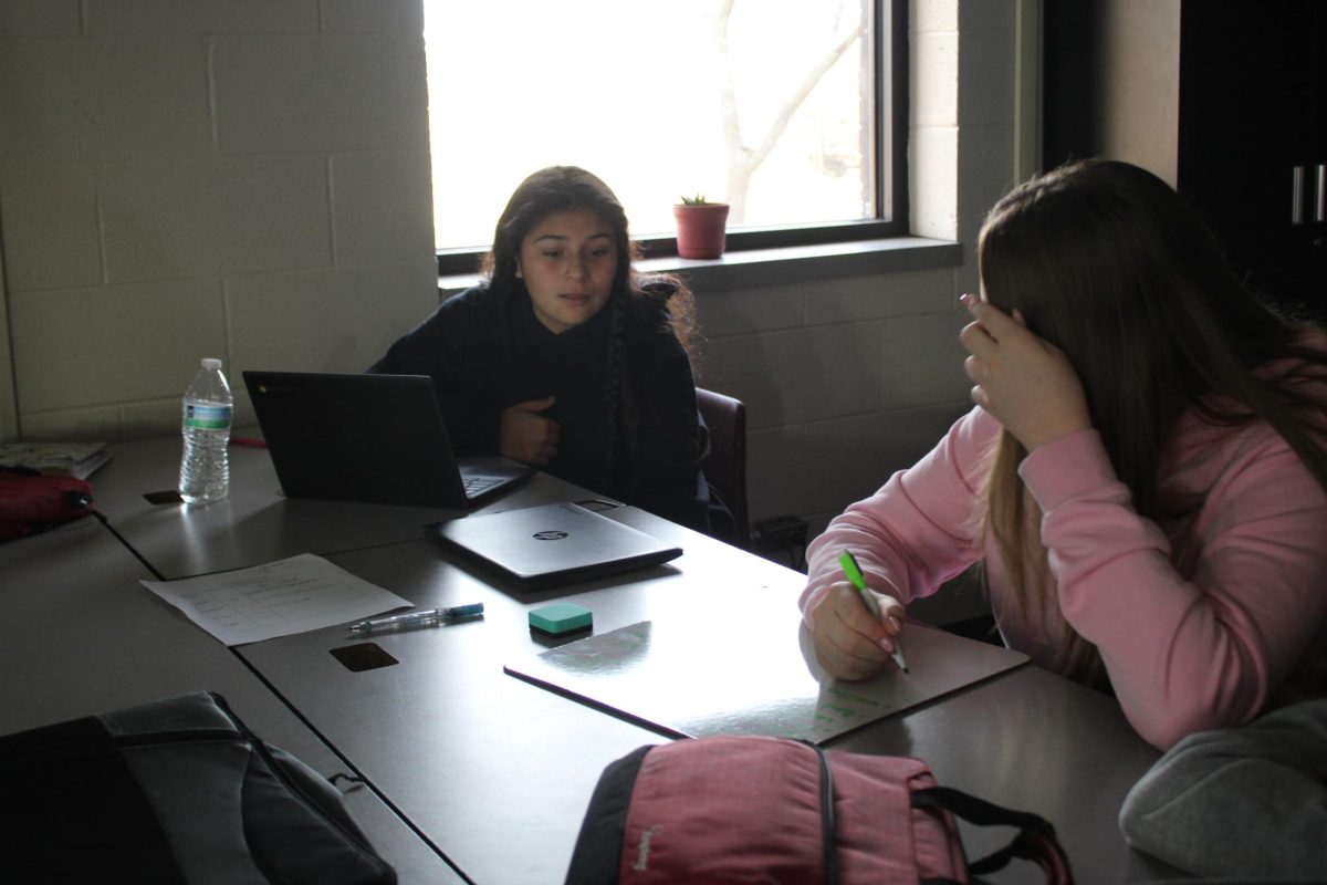 Stella Horner works on the script for this week's News Update.