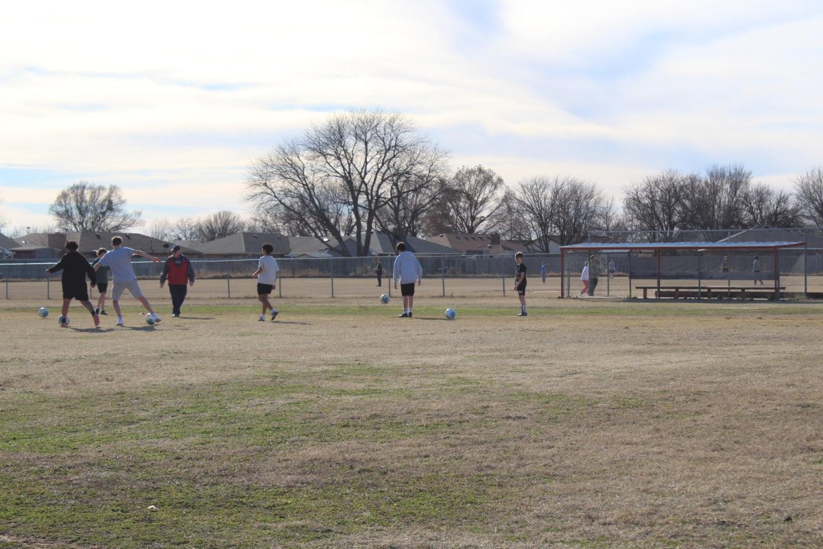 The soccer boys practice