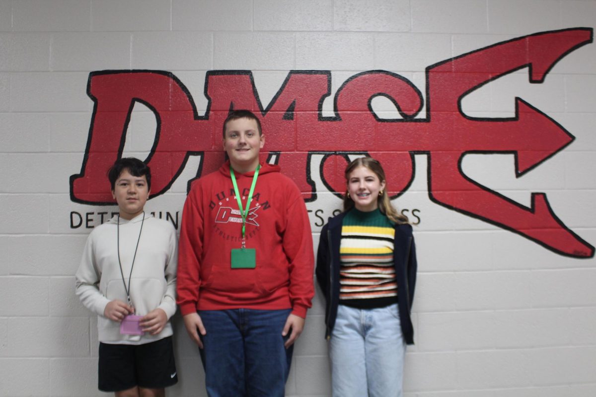 Gabriel Hernandez, Case Howell and Georgia Jeffrey were voted in by the DMS Student Council as grade-level officers.