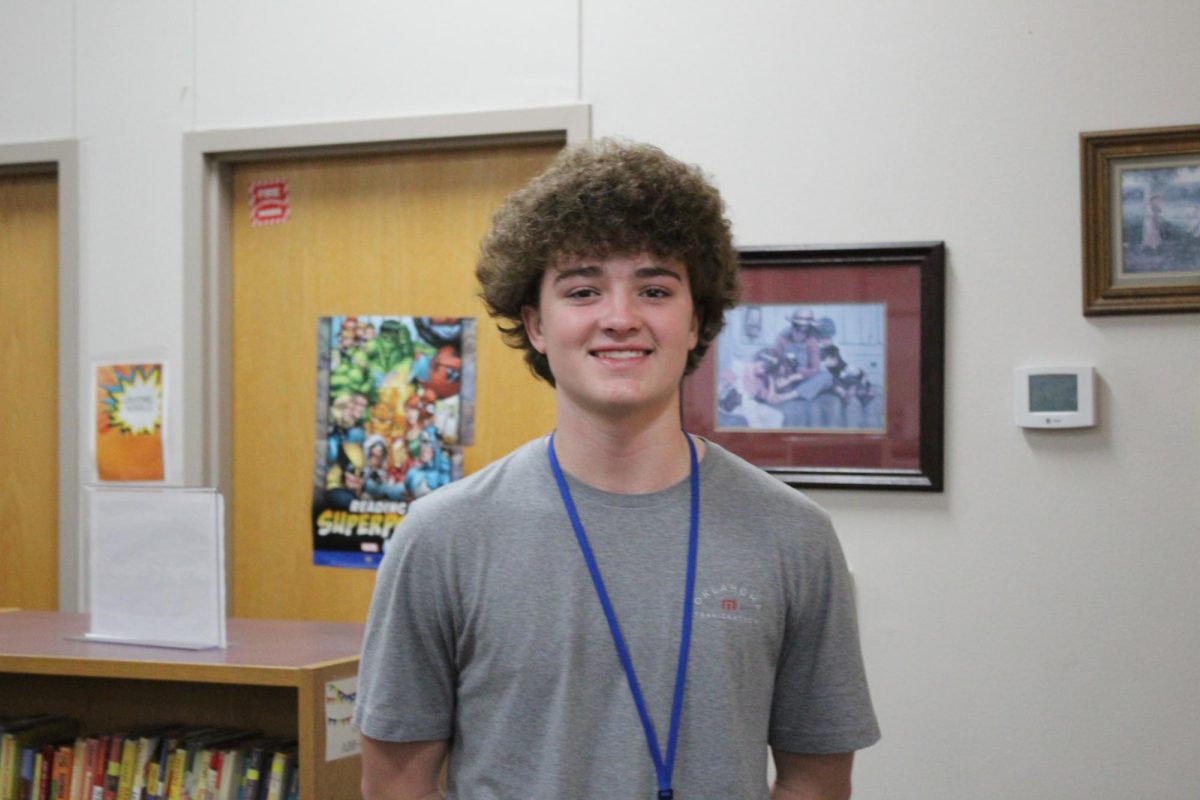 Layton Toomey poses for a photo, following his interview.