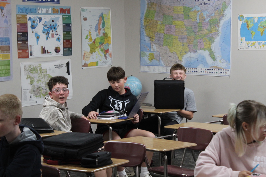Students work on their Chromebooks during their advisory period. Advisory was a 25-minute period added this school year to help with interventions and enrichment.