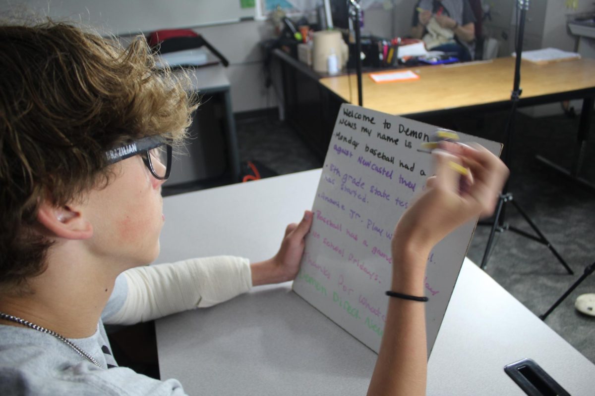 Zack Ottwell reads through the script for the weekly News Update.
